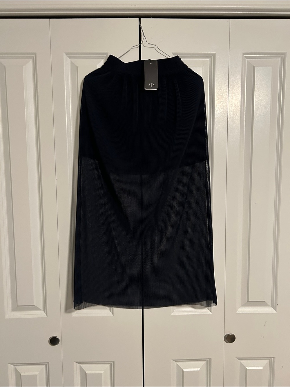 A/X Armani Exchange Noir Pleated Midi Skirt